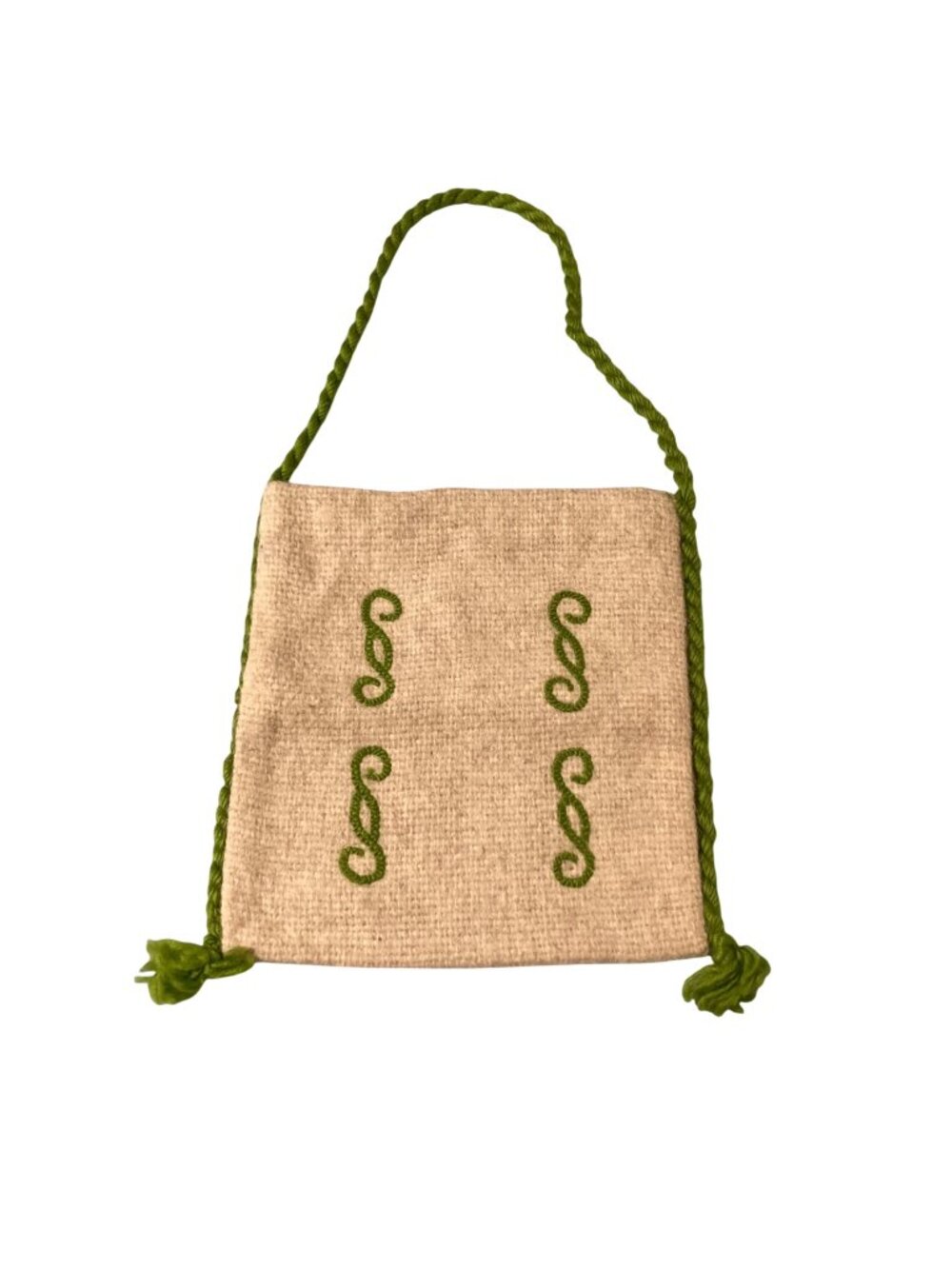 Handmade Green Design Greek Woven Wool Mix Tagari Bag Made In Greece